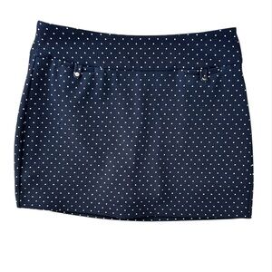 ATTYRE Women’s Skort Stretch PullOn Tennis Golf Pickleball PolkaDot Blue/Wht. 6P